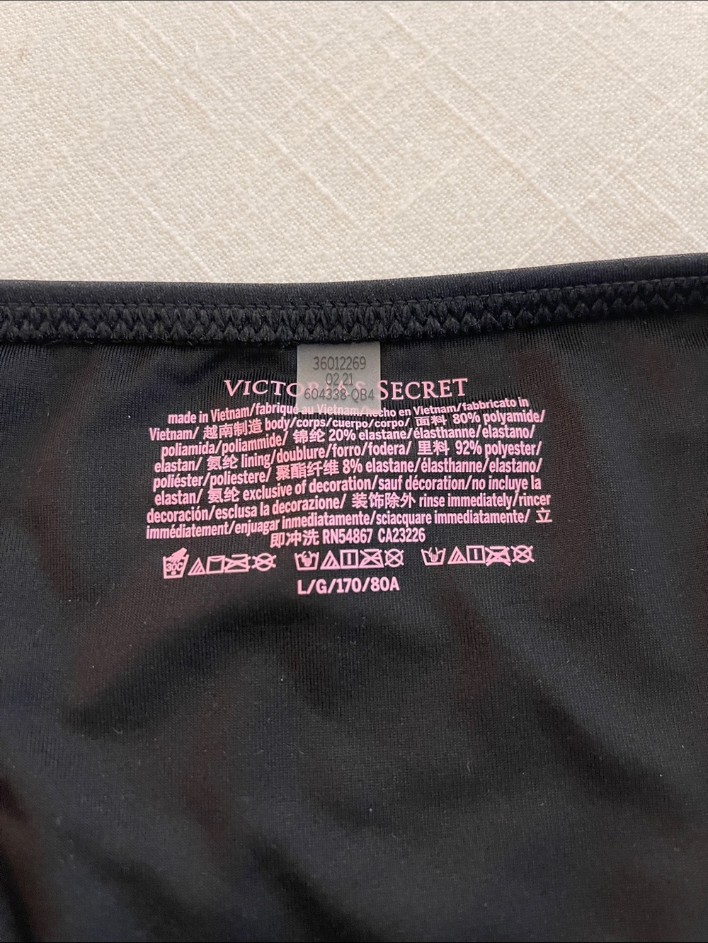 Victoria's Secret Shine Swim Black Bikini Bottom with Rhinestone Logo Bands - Picture 3 of 4